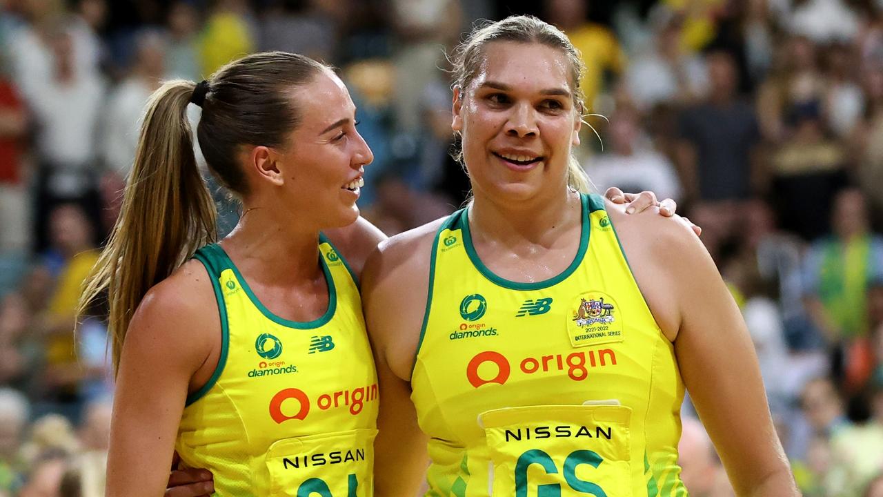 Donnell Wallam couldn’t have asked for a better debut. (Photo by Brendon Thorne/Getty Images for Netball Australia)