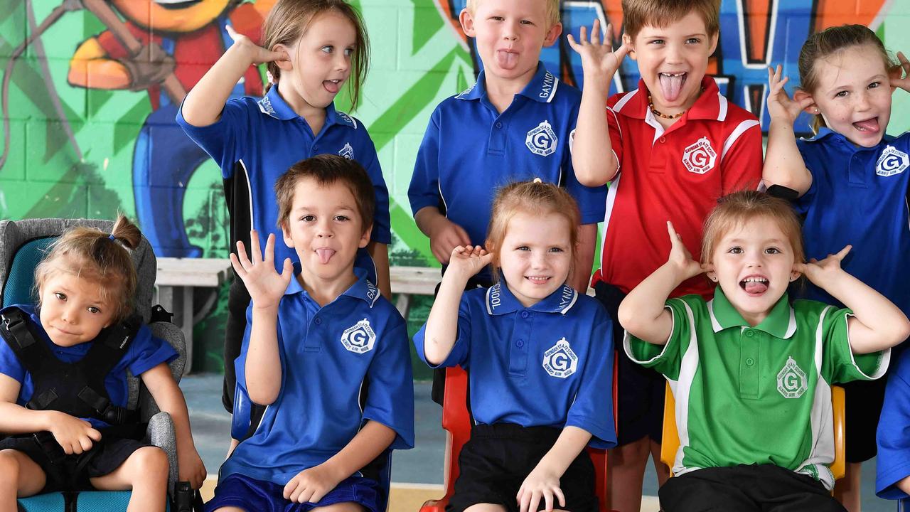 My First Year: Gayndah State School Preps, (back) Blair, Riley, Travis, Aurora, Jewel, (front) Kaidien, Willow, Luca, Zeppelin, Won-Gari. Picture: Patrick Woods.