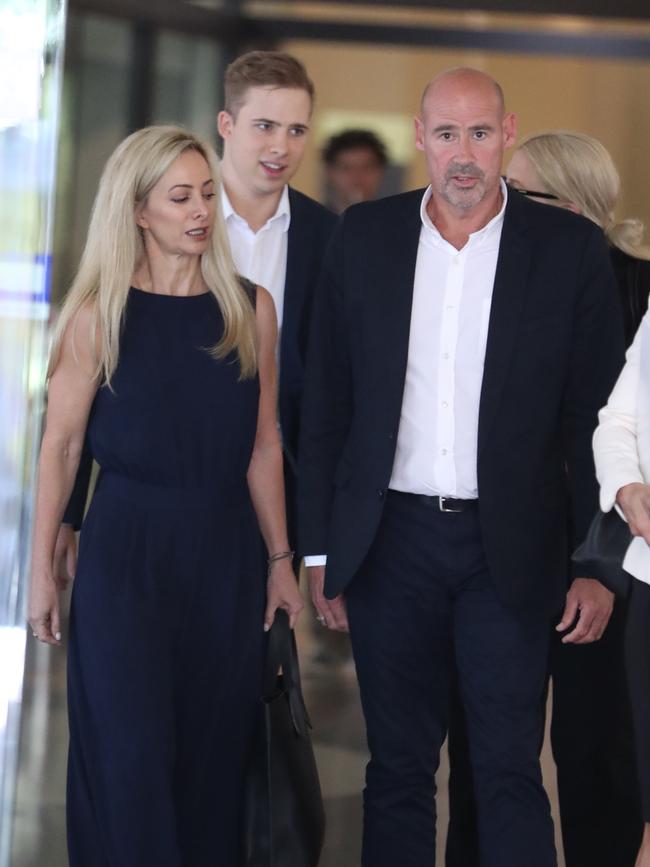 Daniels leaves the Downing centre courts with his parents. Picture: John Grainger