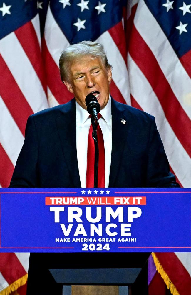 Donald Trump speaks at the West Palm Beach Convention Center. Picture: AFP