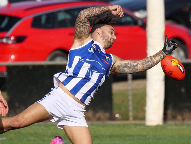 Harry Money in action for Langwarrin. Picture: Paul Churcher