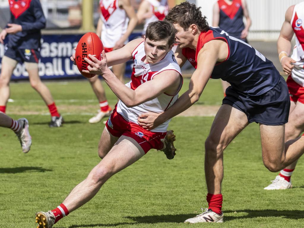 STJFL Grand finals U18 Boys Clarence v North Hobart at North Hobart Oval. Picture: Caroline Tan