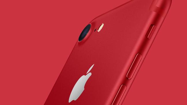 Apple iPhone 7 in red. Picture: Apple