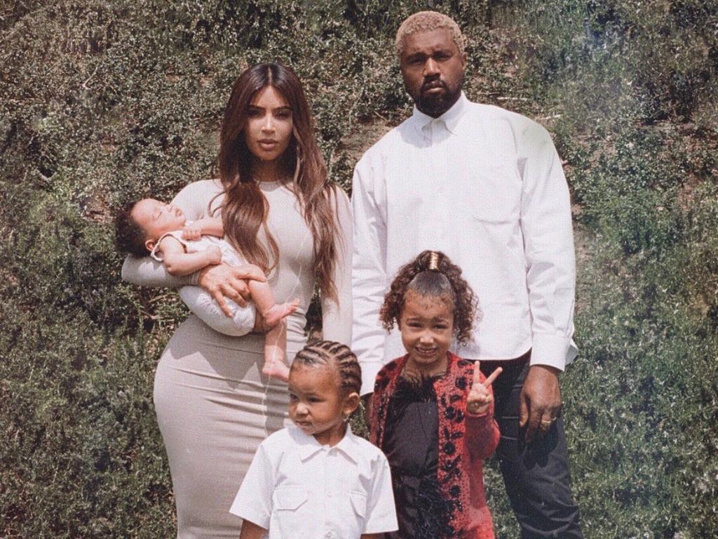 Kim Kardashian and Kanye West with their children Saint, Chicago &amp; North. Pic: Supplied