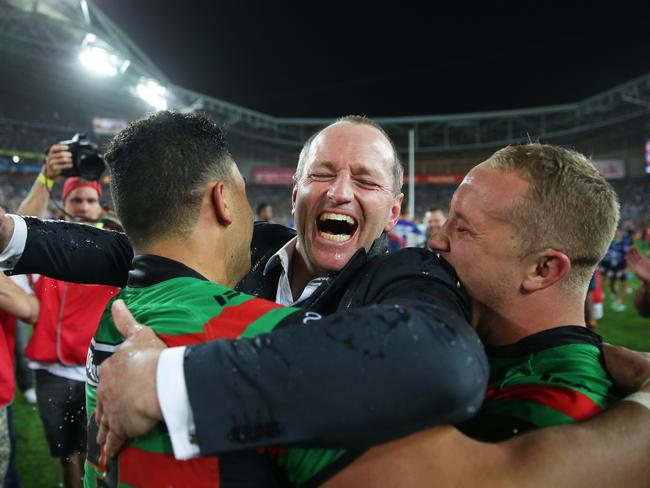 Michael Maguire celebrates after winning the 2014 NRL Grand Final. Picture: Gregg Porteous