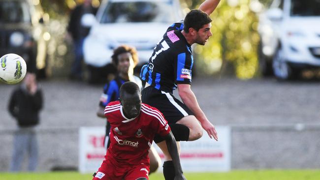 Awer Mabil in action for Campbelltown City.