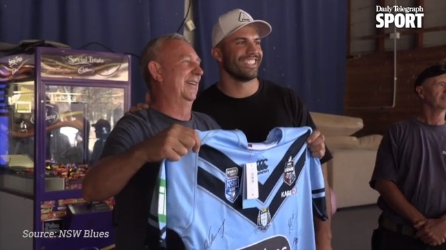 NSW Blues visit bushfire-impacted town of Willawarrin