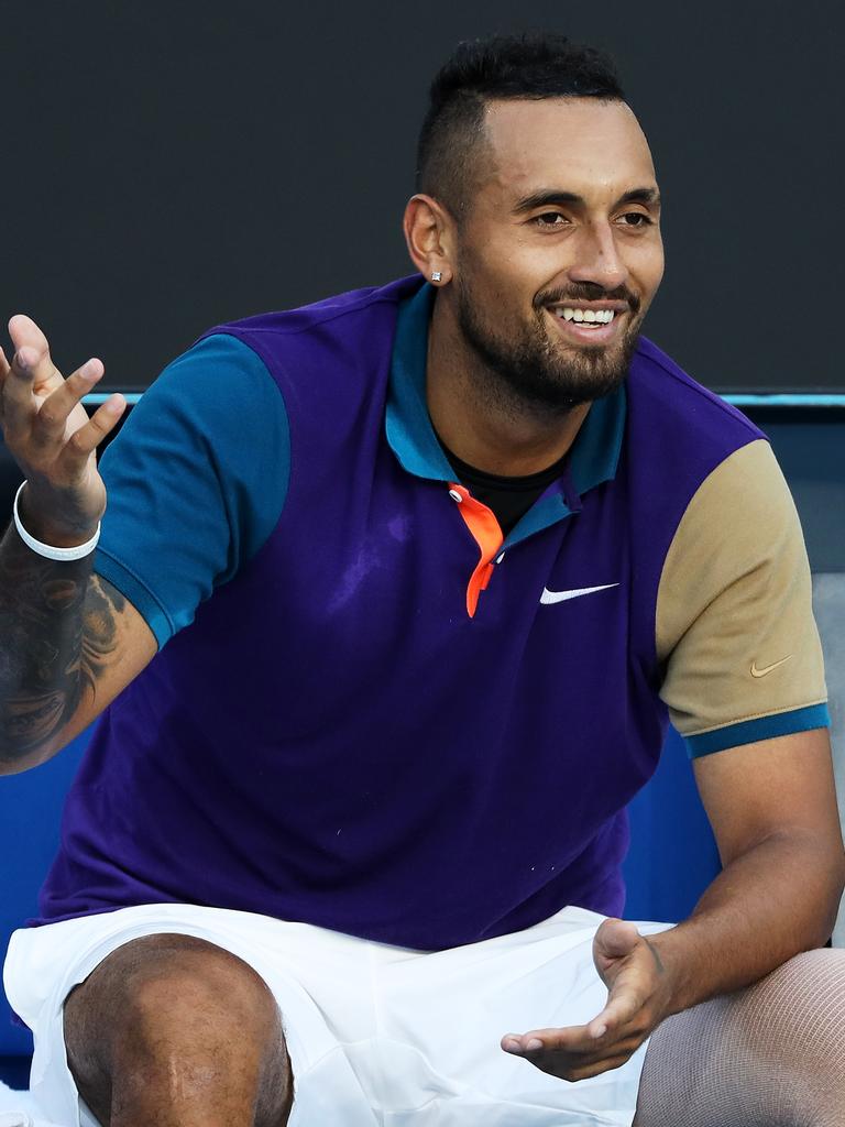 Nick Kyrgios was bemused. (Photo by Jonathan DiMaggio/Getty Images)