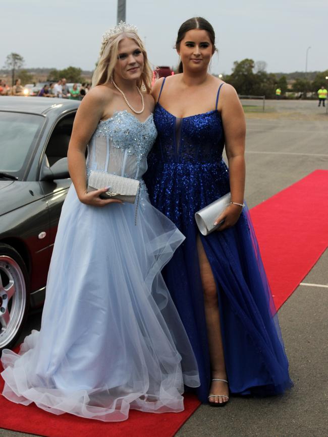 Claudia Noordhuis and Brooke Cameron at the 2023 Kepnock State High School formal.