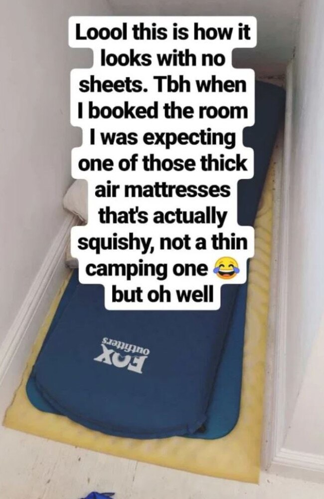 It wasn't just a proper mattress — just an inflatable bed.