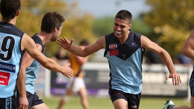 2019 best and fairest winner Sam Cattapan has re-signed with Abers. Picture: Mark Dadswell