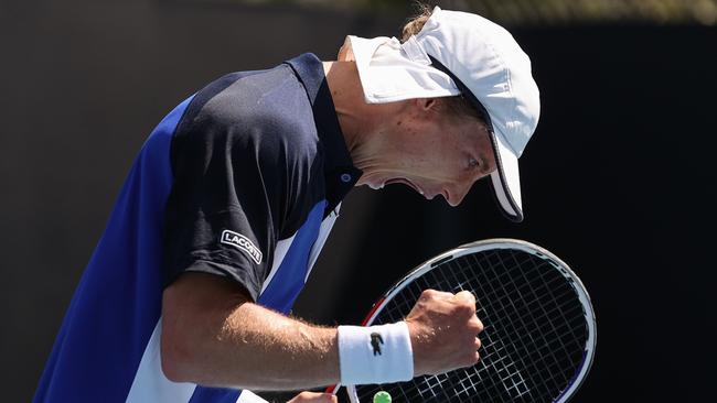 The Polmans hat! The Aussie wildcard is in to the second round. Picture: David Gray/AFP