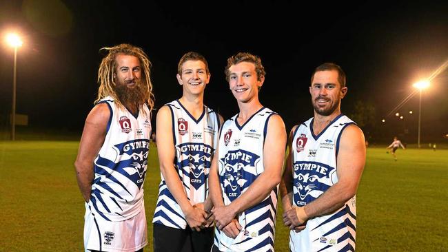 Cats stars Lanze Magin, Kade Kent, Jack Cross and Scott Stiefler. Picture: Renee Albrecht