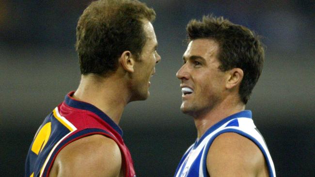 Carey and Stevens would later meet on the field. Picture: George Salpigtidis