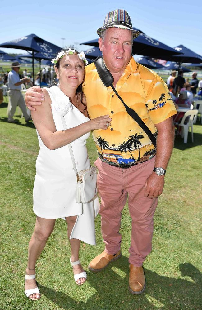 Jenene Fabretta and Adam Ezzy out and about at Corbould Park for the Melbourne Cup Race Day in Caloundra. Picture: Patrick Woods.