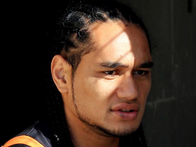 Martin Taupau during Wests Tigers training at Concord Oval. pic Mark Evans