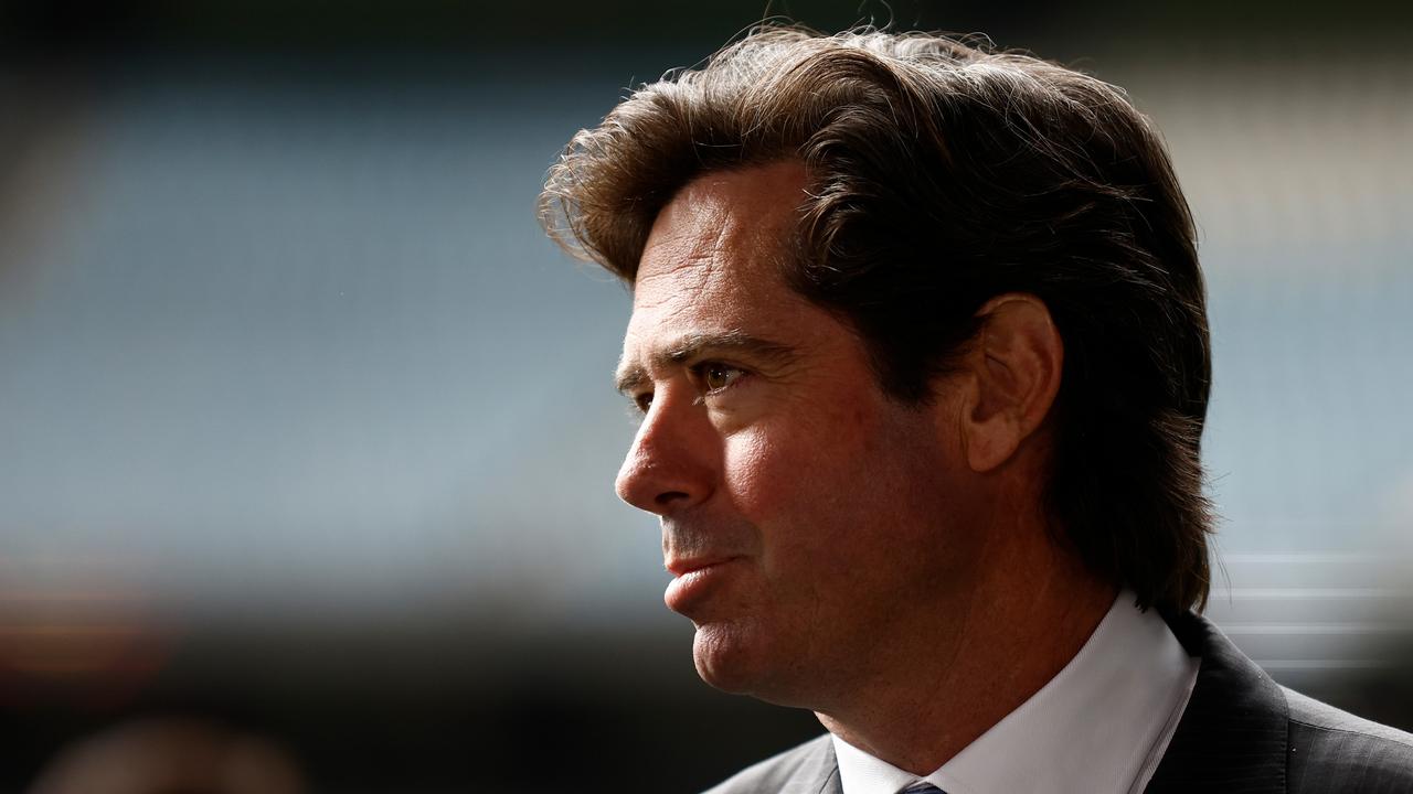 Gillon McLachlan and the AFL are in the middle of all this. Picture: Michael Willson/AFL Photos