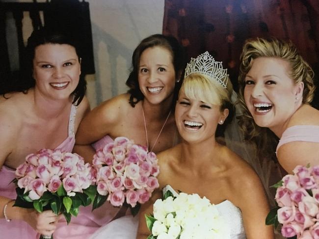 Brie Peters (far right) loves everything about being a bridesmaid.