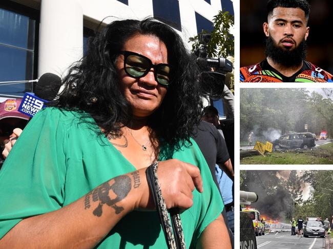 THE mother of Brisbane Broncos star Payne Haas is fighting for life and three people are dead after a horrific car crash on the Gold Coast.