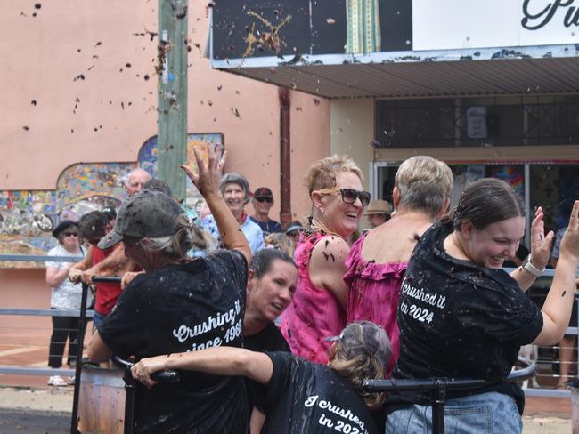 All smiles at the Apple and Grape Festival grape crush, 1 March, 2024