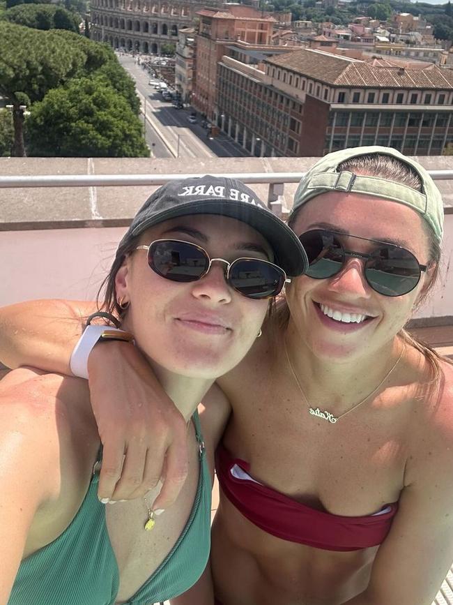 The Matilda's Caitlin Foord and Ireland’s Katie McCabe in Rome. Picture: Instagram