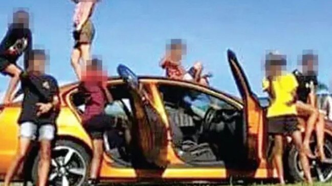 Five youths were charged over this stolen Holden after brazen social media posts.