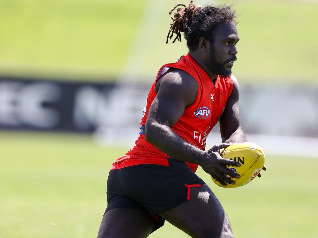 Anthony McDonald-Tipungwuti hits the track. Picture: Michael Klein