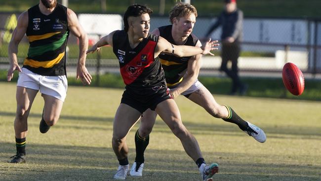 MPFNL: Action from the clash between Frankston Bombers and Dromana. Picture: Valeriu Campan