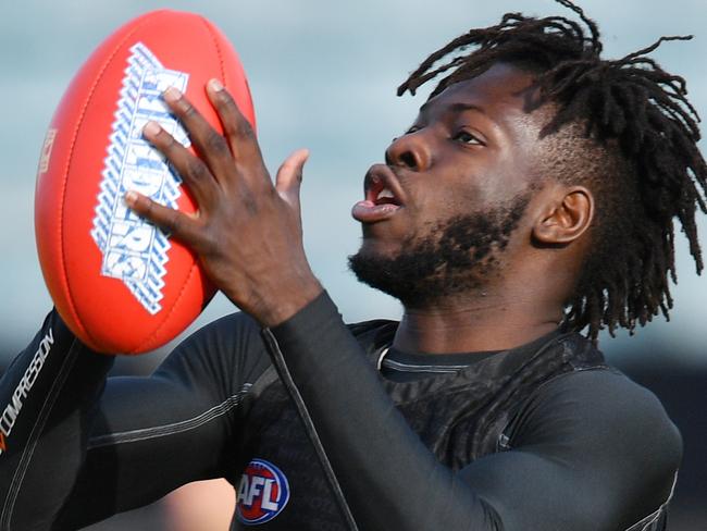 Martin Frederick of the Power during a Port Adelaide Power AFL training session at Alberton Oval in Adelaide, Tuesday, June 9, 2020. (AAP Image/David Mariuz) NO ARCHIVING