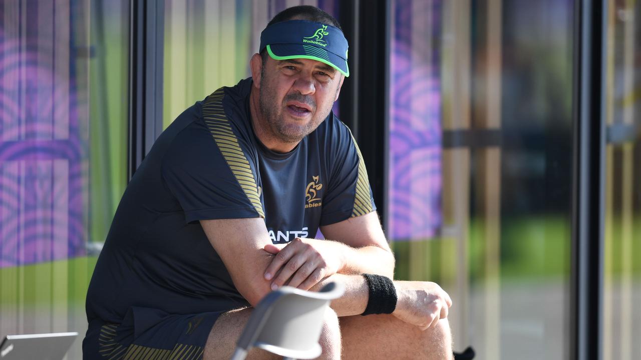 Australia coach Michael Cheika takes part in a training session.