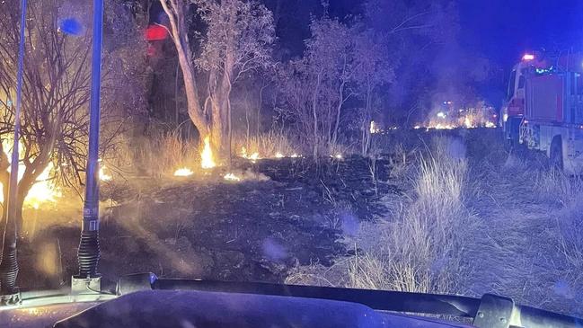 Crews from the New South Wales-based Lightning Ridge Rural Fire Service crossed the border to provide assistance with QFD firefighters tasked to battle the blaze at Dirranbandi. Photos: Lightning Ridge Rural Fire Service.