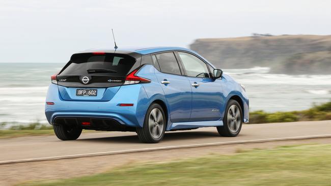 Nissan’s Leaf is surprisingly brisk on the road.