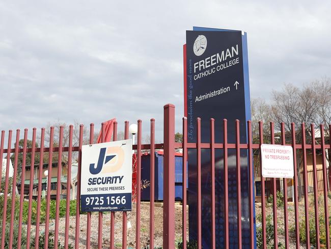 SUNDAY TELEGRAPH - Pictured is Freeman Catholic College in Bonnyrigg Heights today after the school shut down due to one of its students testing positive to COVID-19. Picture: Tim Hunter.