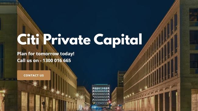 A screenshot from citiprivatecapital.com