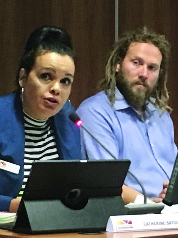 Alice Springs Town Councillors Catherine Satour and Jimmy Cocking. Picture: Alice Springs News Online