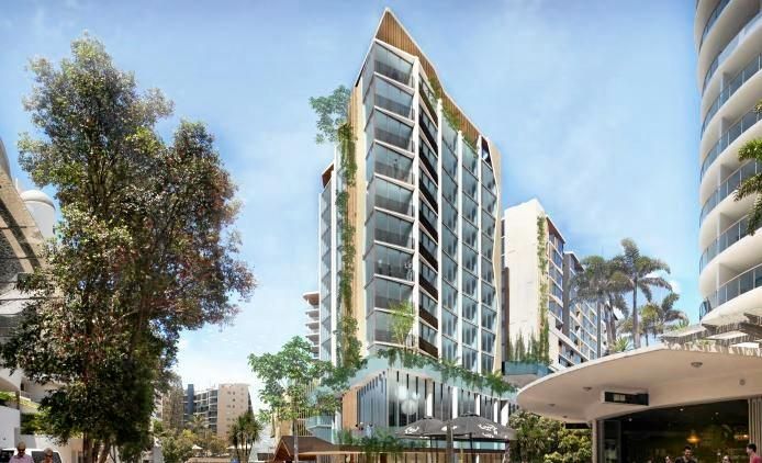 A hotel is proposed to be built on the corner of First Avenue and Smith Street as a part of the Brisbane Road carpark redevelopment. Picture: Contributed