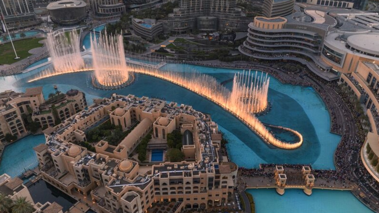 Dubai Mall and the Burj Khalifa are separated by the Dubai Fountain. Picture: Suppled