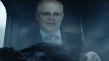 A still image of the union attack ad that takes aim at Scott Morrison.