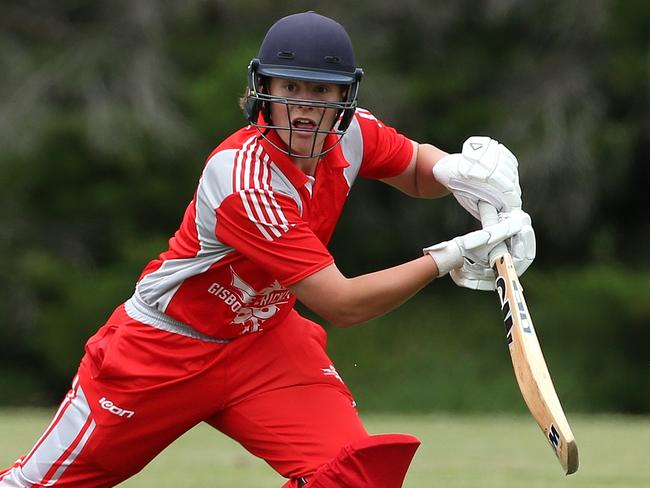 GDCA Cricket: Sunbury United v Gisborne: Wilhem Mackay of Gisborne batting on Saturday, December 4, 2021 in Sunbury, AustraliaPhoto: Hamish Blair