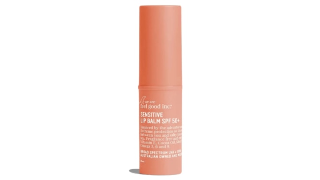 We Are Feel Good Inc Sensitive Lip Balm SPF 50+*, $20 from ozhairandbeauty.com*Always read the label and follow directions for use. Prolonged high-risk sun exposure should be avoidedShop here