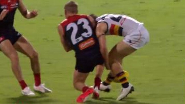 Bernie Vince is on report for this hit on Crow Richard Douglas.