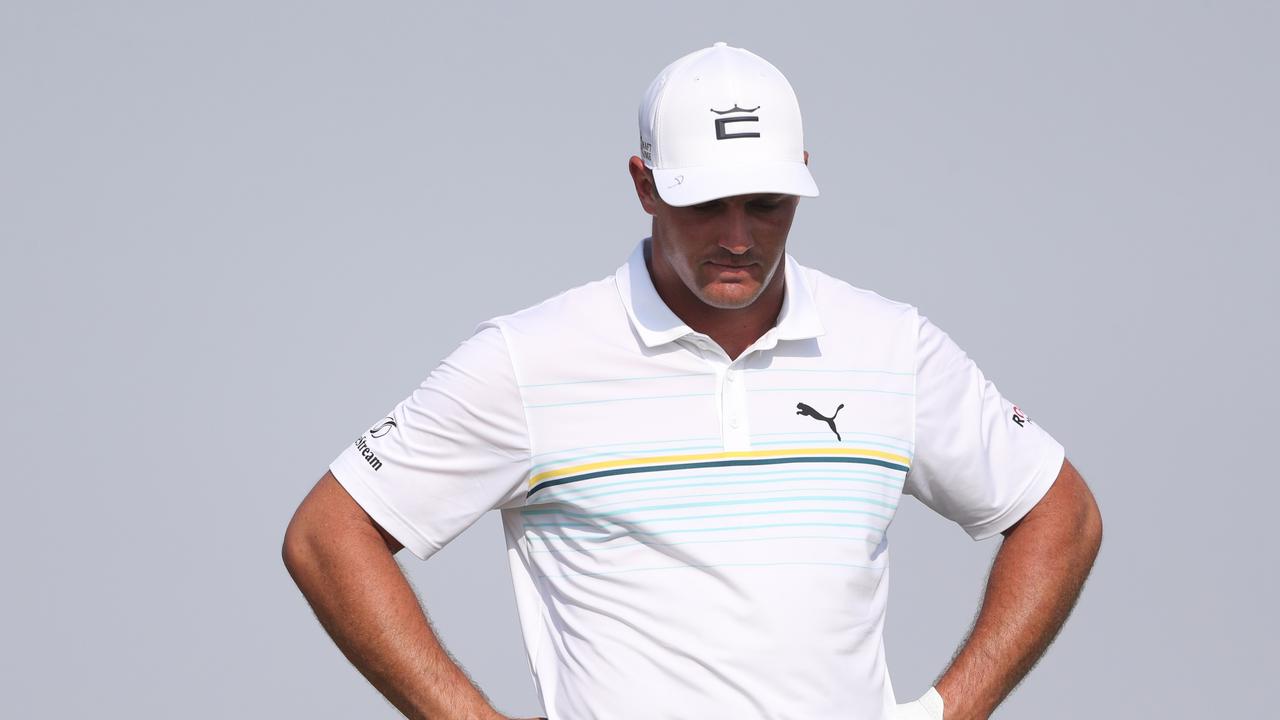 AL MUROOJ, SAUDI ARABIA - FEBRUARY 03: Bryson DeChambeau of the United States waits on the 14th hole during day one of the PIF Saudi International at Royal Greens Golf &amp; Country Club on February 3, 2022 in Al Murooj, Saudi Arabia. (Photo by Oisin Keniry/Getty Images)