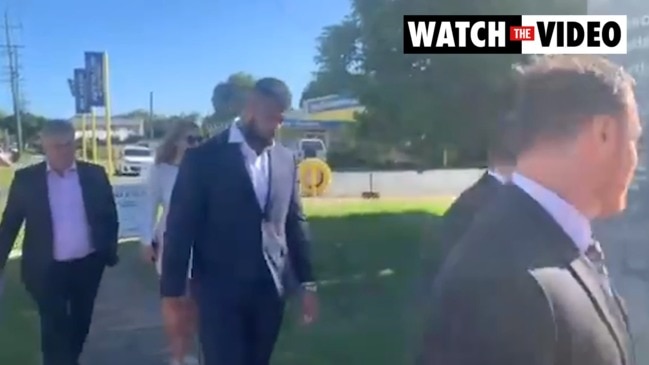 Broncos star Payne Haas arrives at court