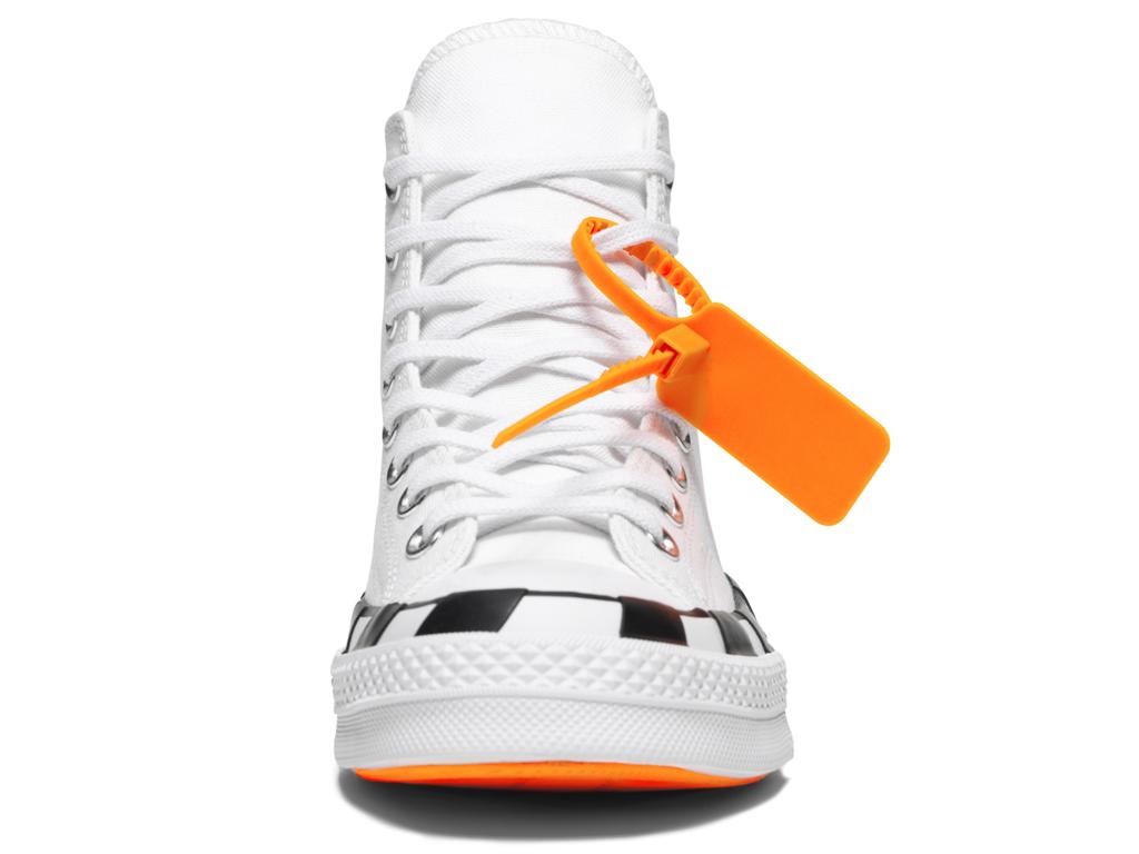 White converse 2025 with orange tag