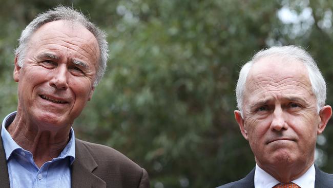 15/12/17:PM Malcolm Turnbull and John Alexander hold a press conference at Bennelong Park in Putney on the last day of campaigning in the Bennelong by-election. John Feder/The Australian.