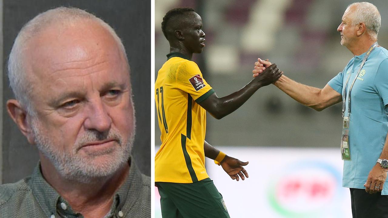 Graham Arnold has opened up on the heartbreaking night he informed Awer Mabil his sister had passed away. Picture: Supplied