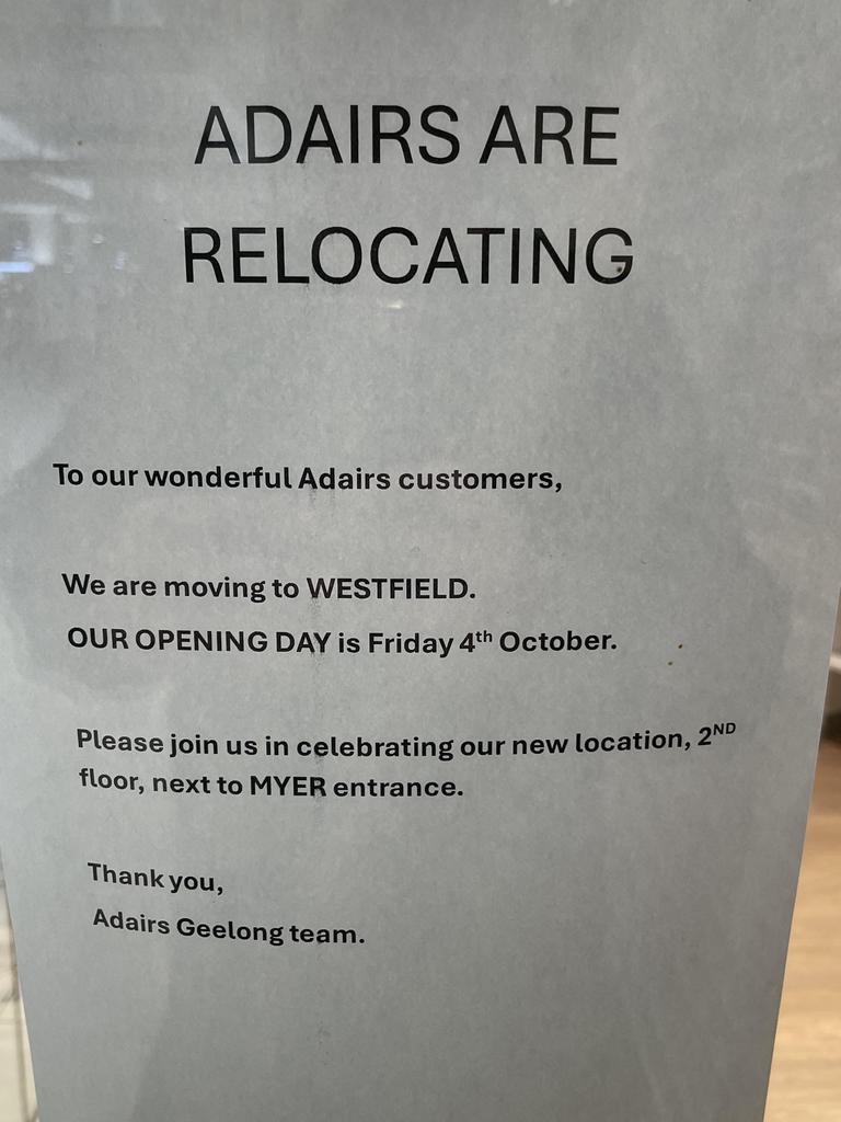 Adairs has moved over the road from Market Square to Westfield.