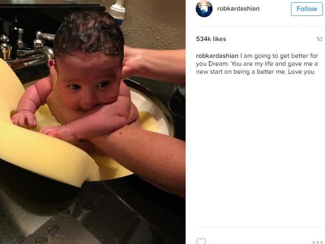 Rob Kardashian penned a heartwarming message about his daughter, Dream. Picture: Instagram/Rob Kardashian