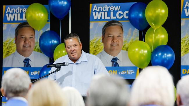 Dawson Nationals candidate Andrew Willcox speaks to the party faithful during his campaign launch at the Ocean International Hotel in Mackay on May 4. Picture: Contributed.