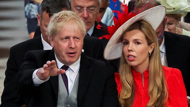 British Prime Minister Boris Johnson and his wife Carrie at St Paul's on Friday. Picture: AFP